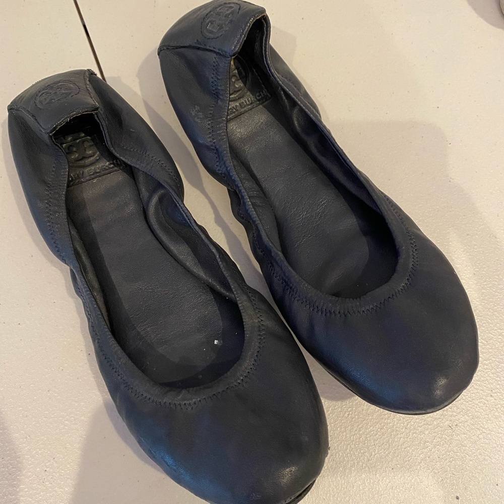 Tory Burch Navy Ballet Flats Size 9.5